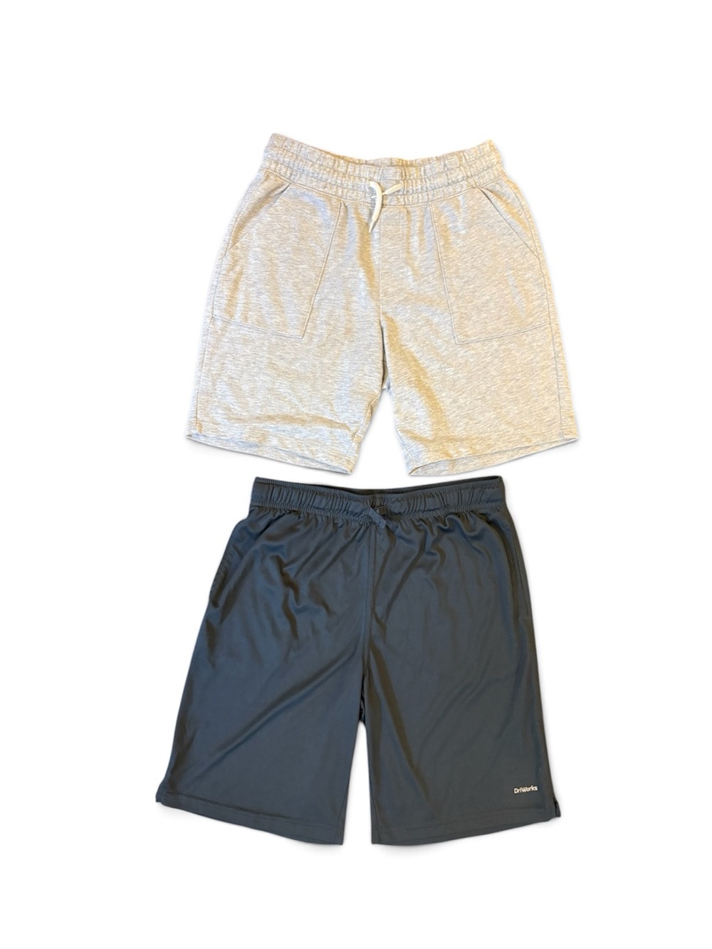 Wonder Nation Light Gray & Athletic Works Black Men's Athletic Shorts Duo